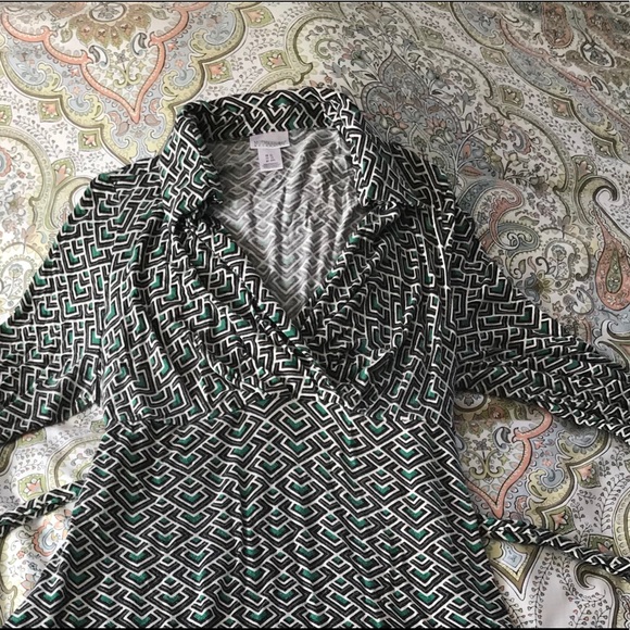 Mod print faux wrap maternity dress - Picture 5 of 5